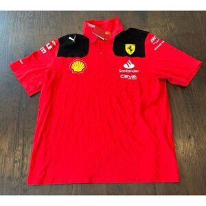 The PUMA Scuderia Ferrari F1 2023 Team Polo Shirt Red Men’s Size xlarge NWT